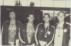 Bordeaux 1983 Champion de France 4x100 4N - Potier, Maillot, Carpentier, Fuentes
